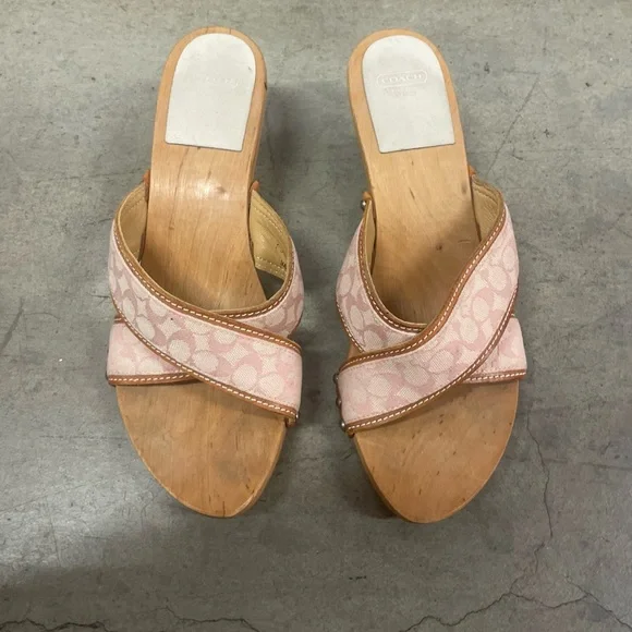 Coach wooden sole kitten heels - Picture 4 of 4